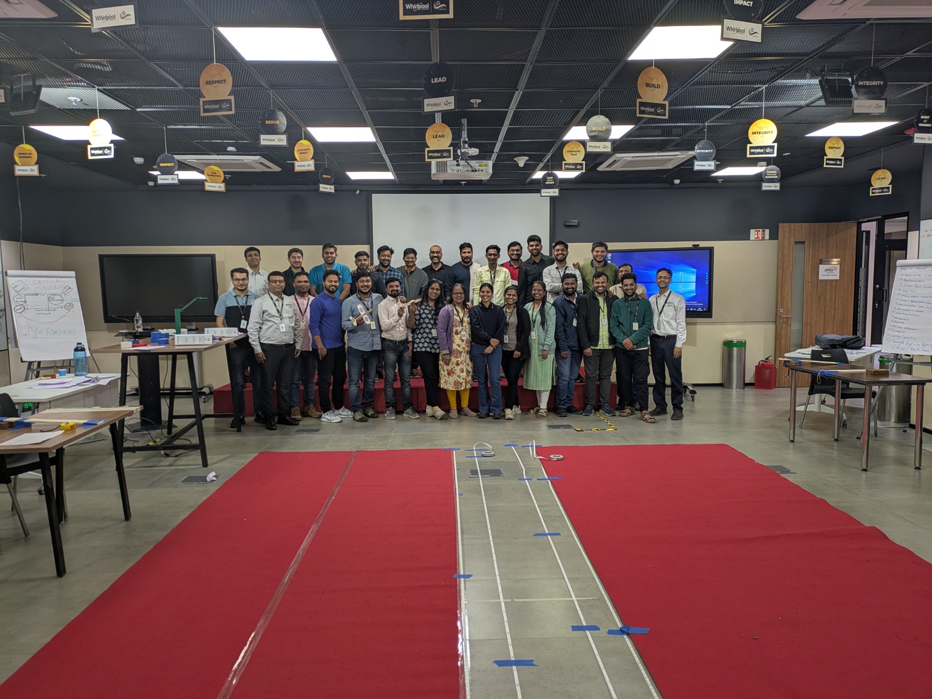 Lean Six Sigma group photo after simulation exercise