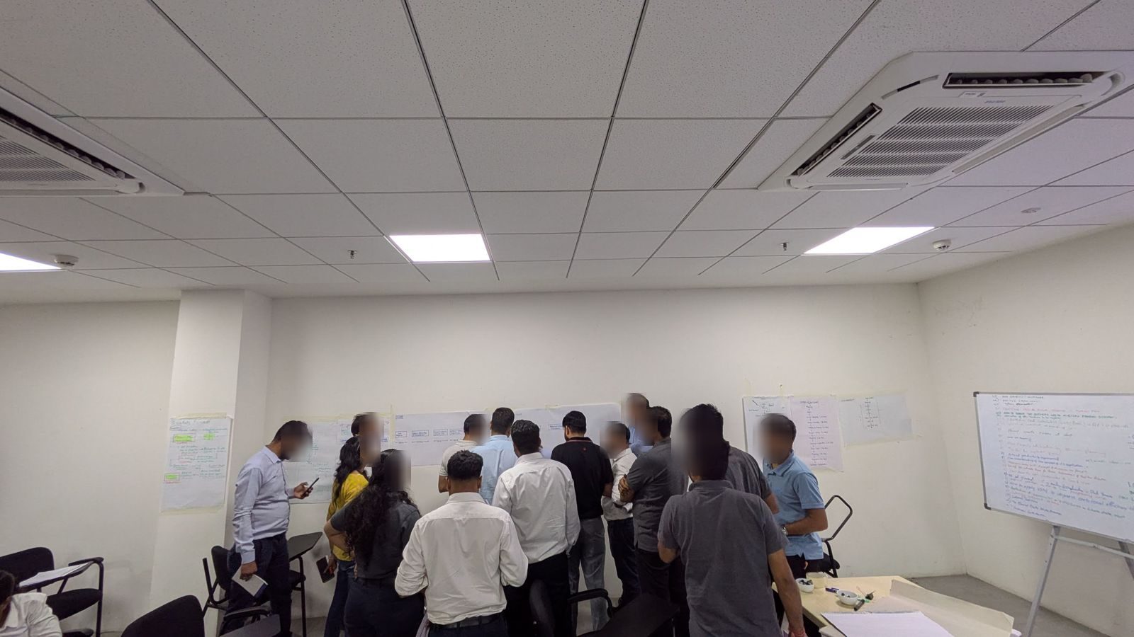 Teams mapping the current state value stream together