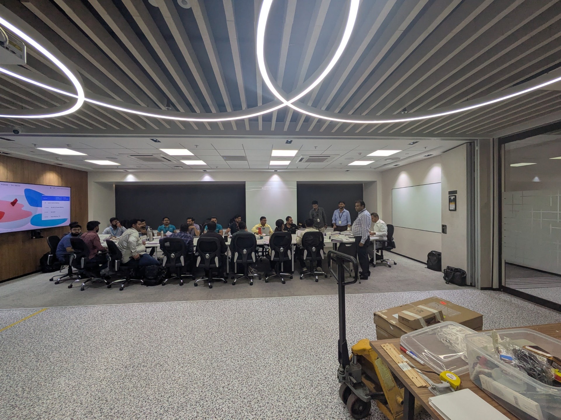Coaching session in a modern training facility